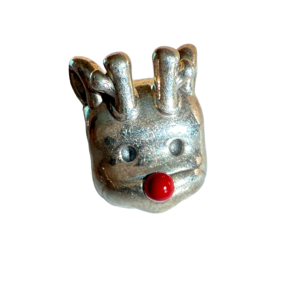 Pandora Red Nose Reindeer Retired Sterling Silver Charm 925 ALE